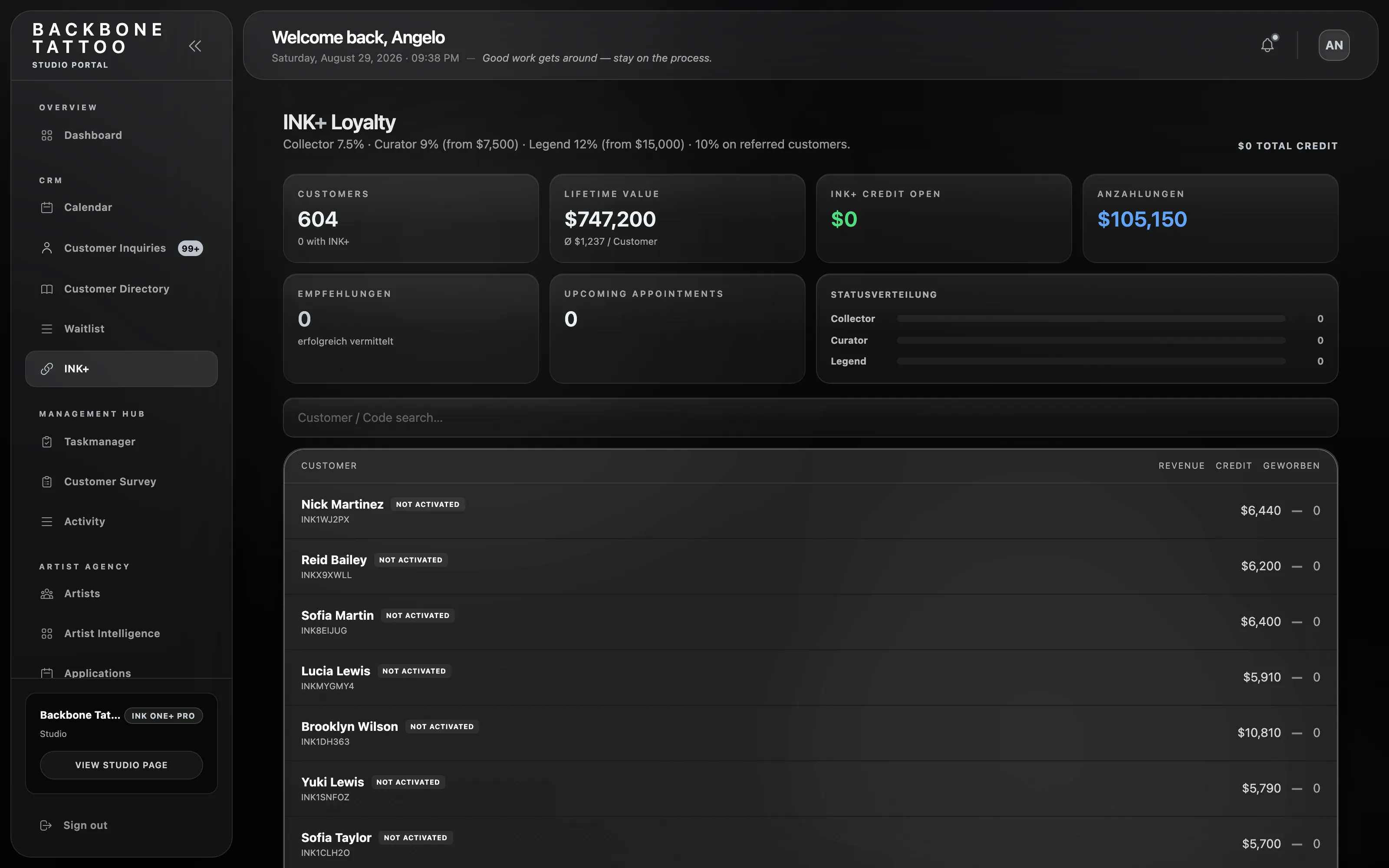 INK+ inside INK One — memberships, tiers and wallet passes